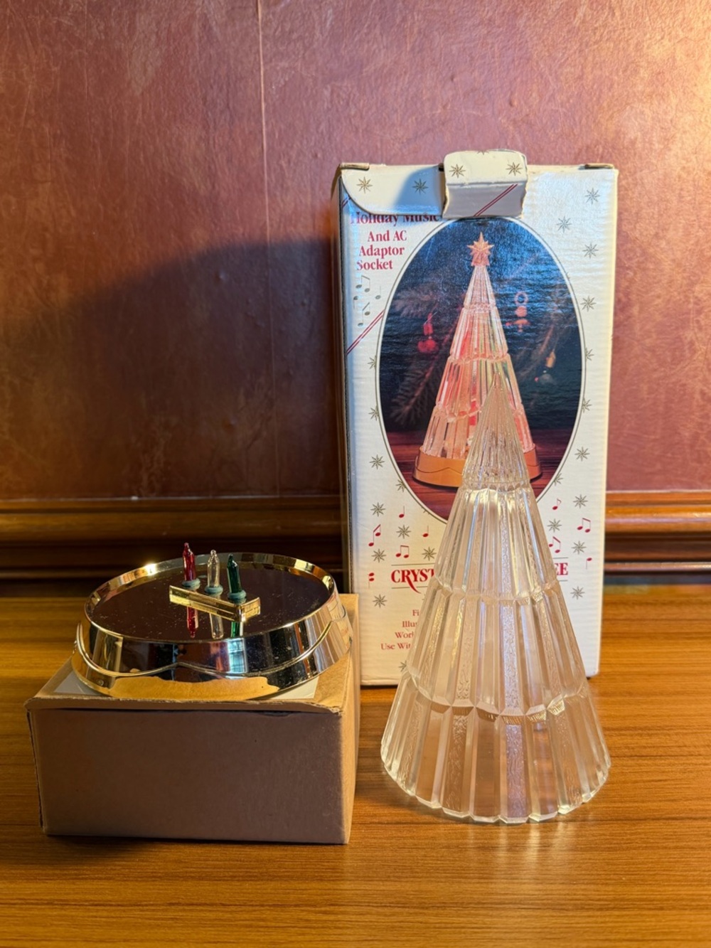 Vintage Elegant Crystal Holiday Tree Twinkling Colored Changing Lights Musical